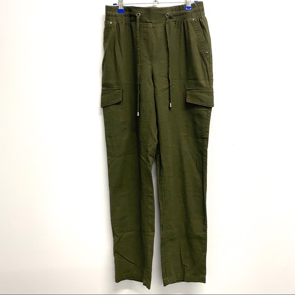 ✨NEW✨ OLIVE CARGO PANTS | STRAIGHT LEG | TROUSERS - Picture 1 of 6